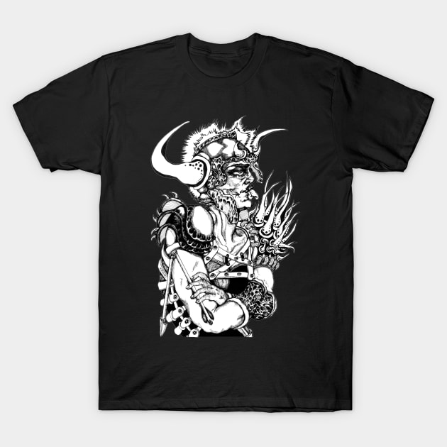 Knight Attitude Fantasy Illustration Portrait T-Shirt by KikoeART